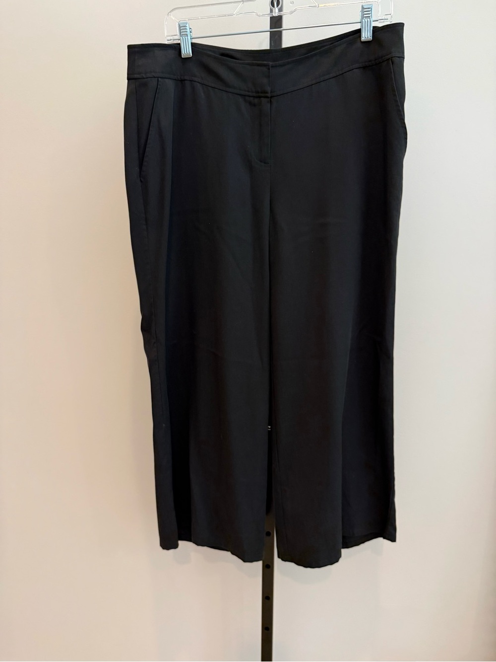 Eileen Fisher Classic Black Cropped Wide-Leg Pants